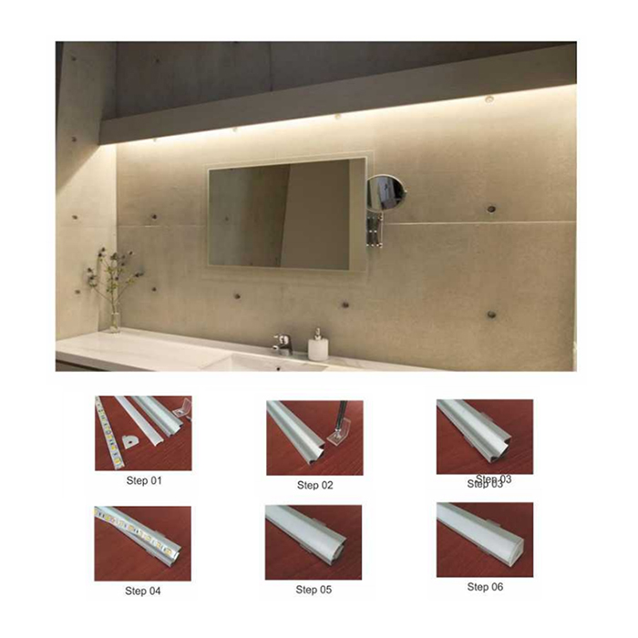 LED Corner Channel Aluminum Profile For 12mm LED Lighting Strips LED Corner Channel Aluminum Profile For 12mm LED Lighting Strips